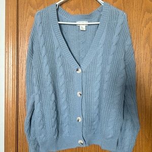 Knit light blue cardigan